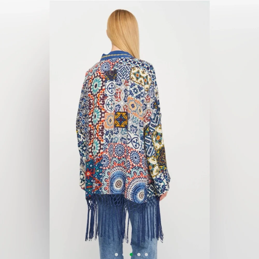 Desigual Women's Kimo Fringed Light Jacket NWT - Picture 5 of 10